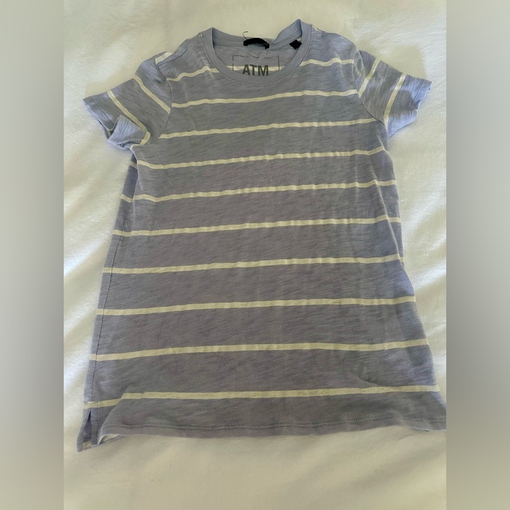 ATM Anthony Thomas Melillo Lavender and White Striped Tee